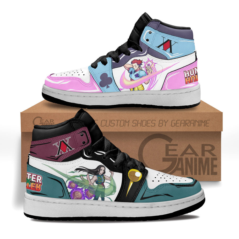Hisoka x Illumi Custom Anime Kids High-Top Leather Sneakers