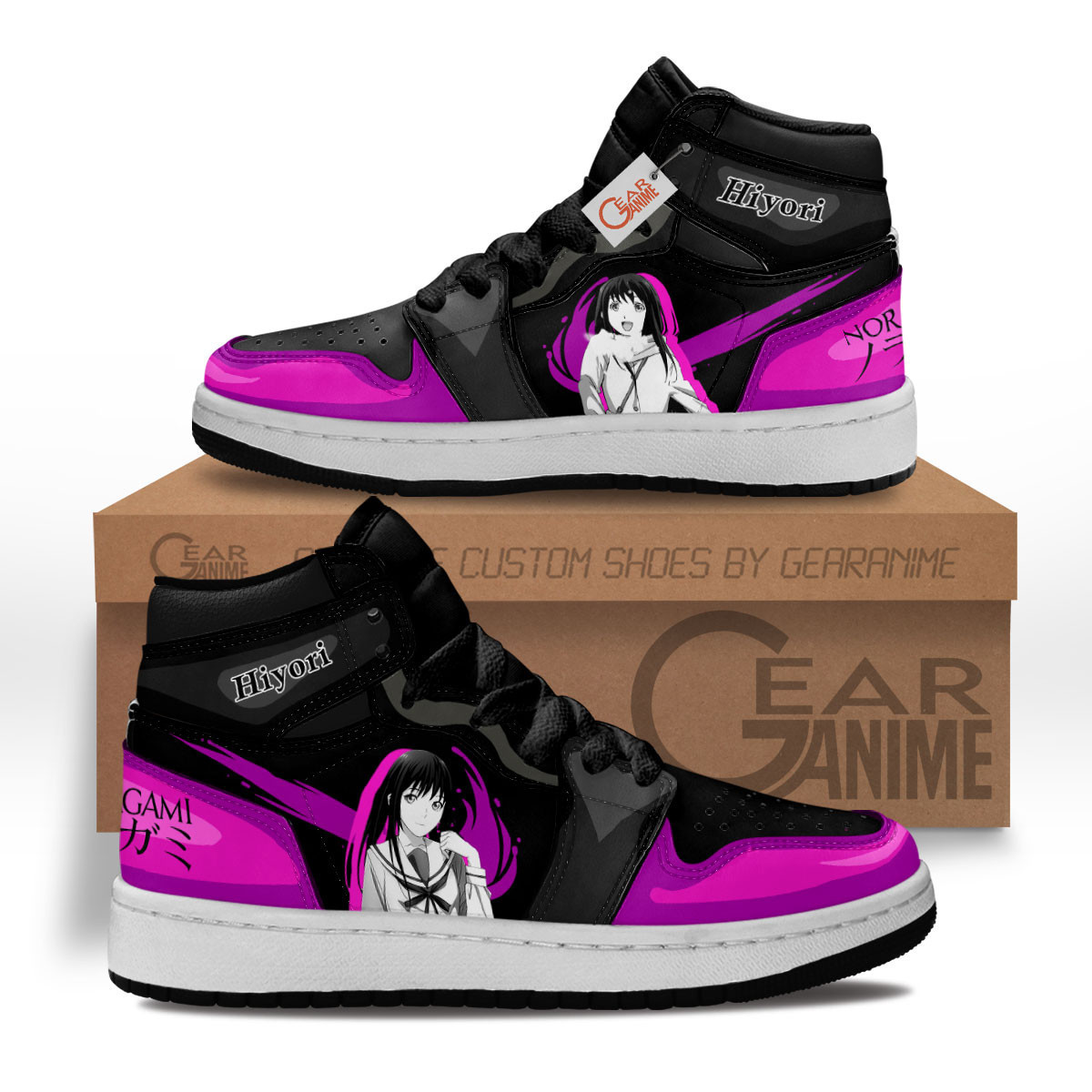 Hiyori Iki Custom Anime Kids High-Top Leather Sneakers Noragami Shoes MV2002