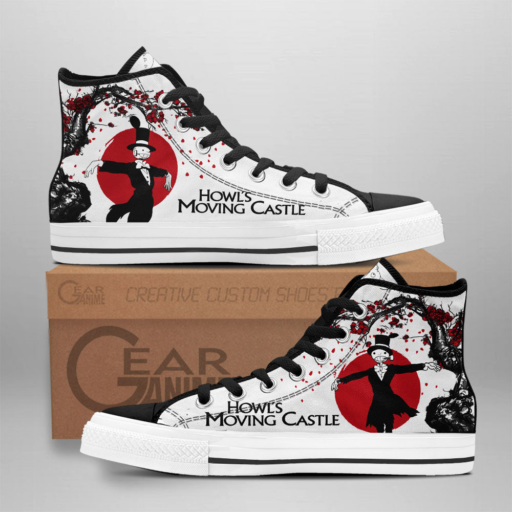 Howl's Moving Castle Turnip Head Custom Anime High-Top Canvas Shoes NTT060