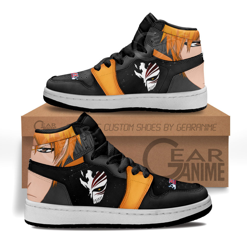 Ichigo Kurosaki Custom Anime Kids High-Top Leather Sneakers MV1307