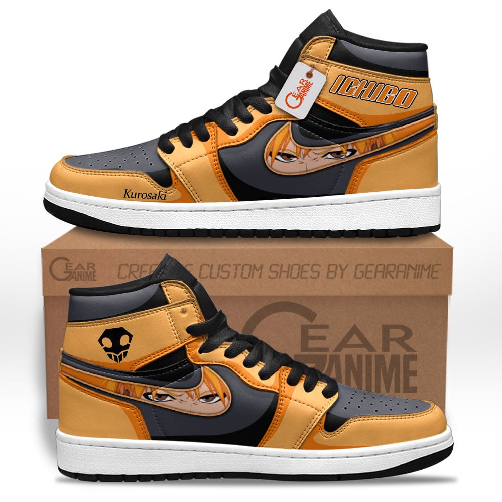 Ichigo Kurosaki High-Top Leather Sneakers Custom Name