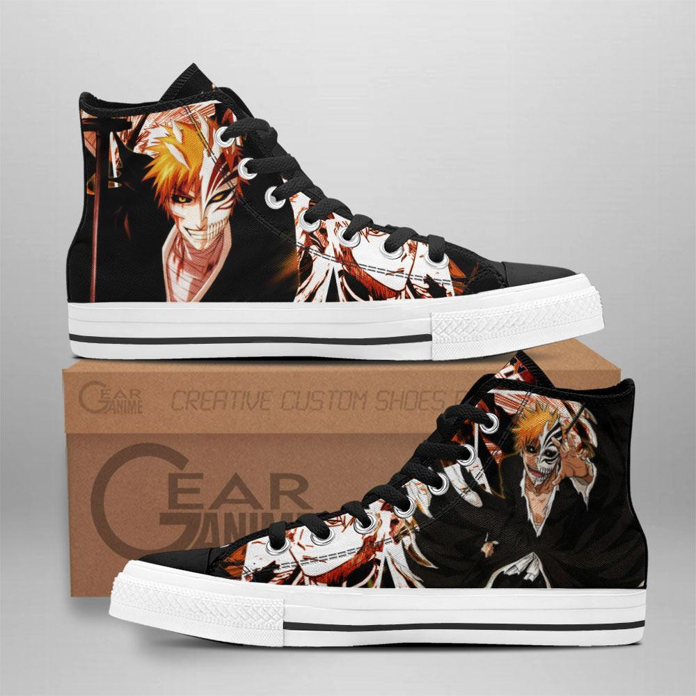 Ichigo Kurosaki Hollow Custom Anime High-Top Canvas Shoes TT0409