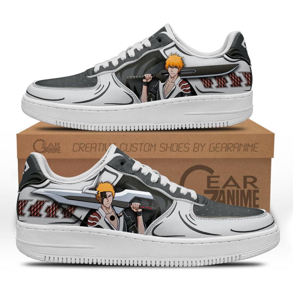 Ichigo True Shikai And Bankai Custom Anime Low-Top Leather Sneakers