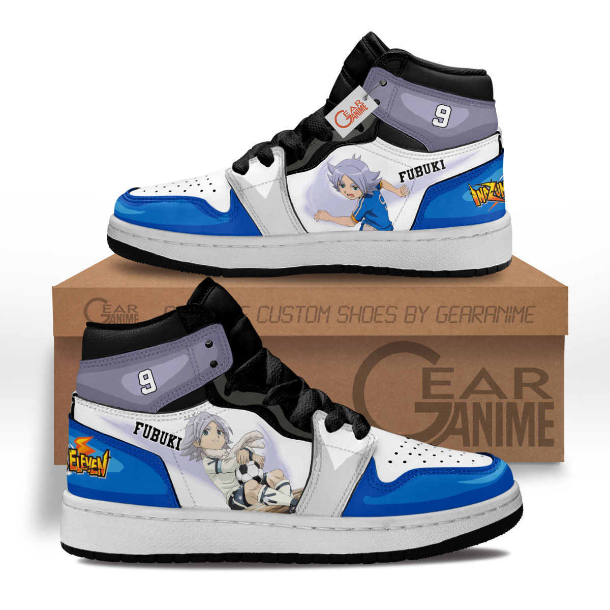 Inazuma Eleven Fubuki Shirou Custom Anime Kids High-Top Leather Sneakers MV2702