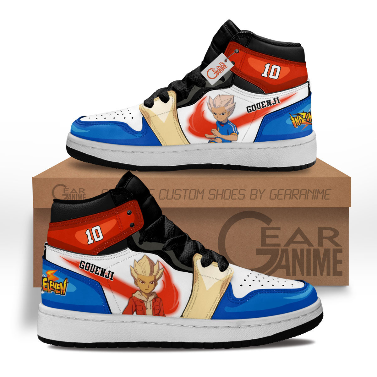 Inazuma Eleven Gouenji Shuuya Custom Anime Kids High-Top Leather Sneakers MV2702