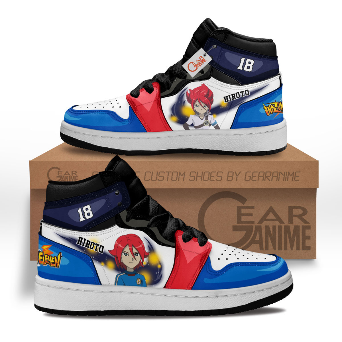 Inazuma Eleven Hiroto Kiyama Custom Anime Kids High-Top Leather Sneakers MV2702
