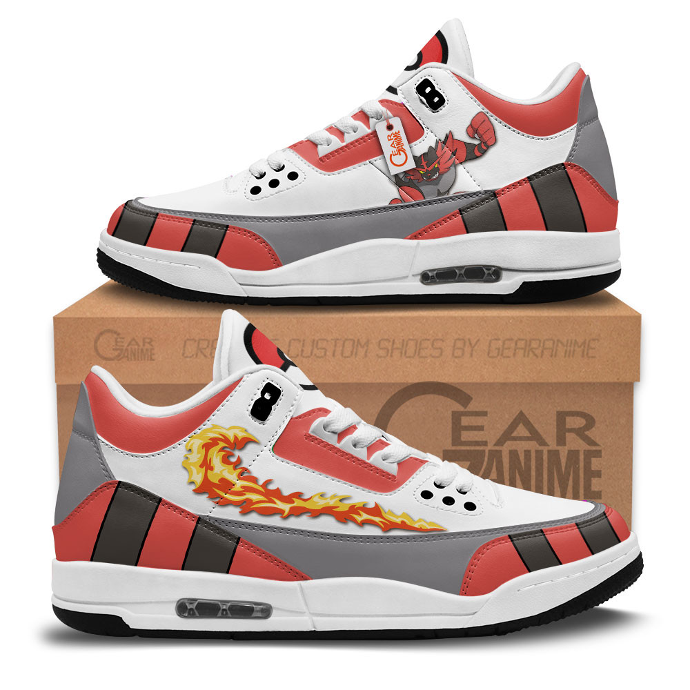 Incineroar Custom Anime Retro 3 Leather Sneakers