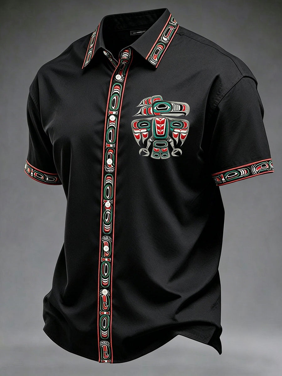 Indigenous Month Merch Haida Tlingit Native Raven Totem Hawaiian Shirt Native Heritage Shirt