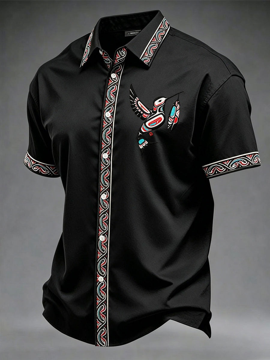 Indigenous Month Merch Tribal Hummingbird Hawaiian Shirt Native Pride Shirt Gift For Friend