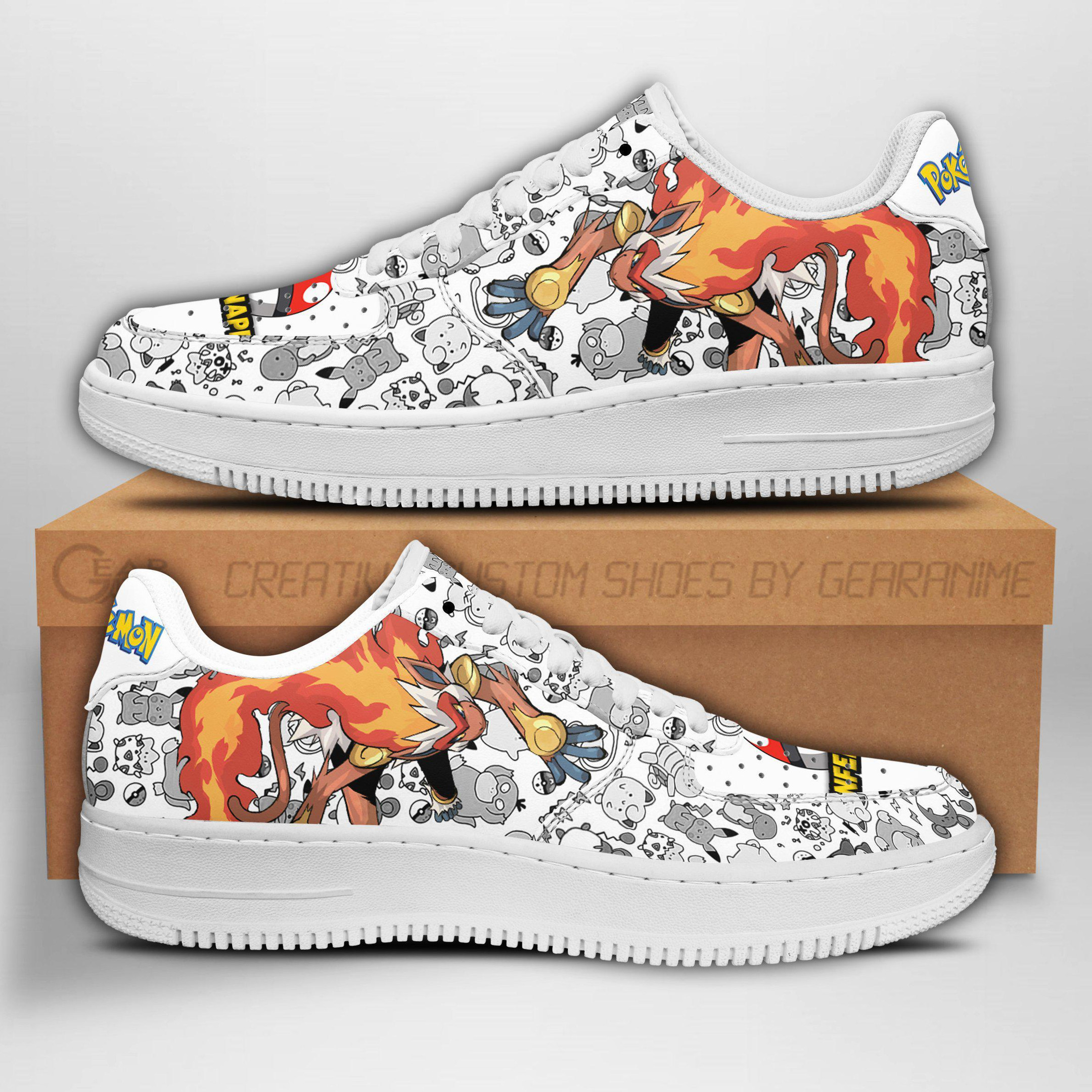 Infernape Custom Anime Low-Top Leather Sneakers