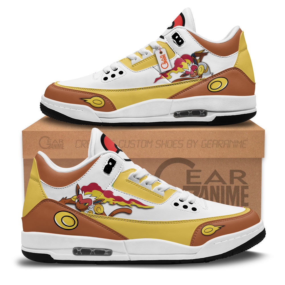 Infernape Custom Anime Retro 3 Leather Sneakers