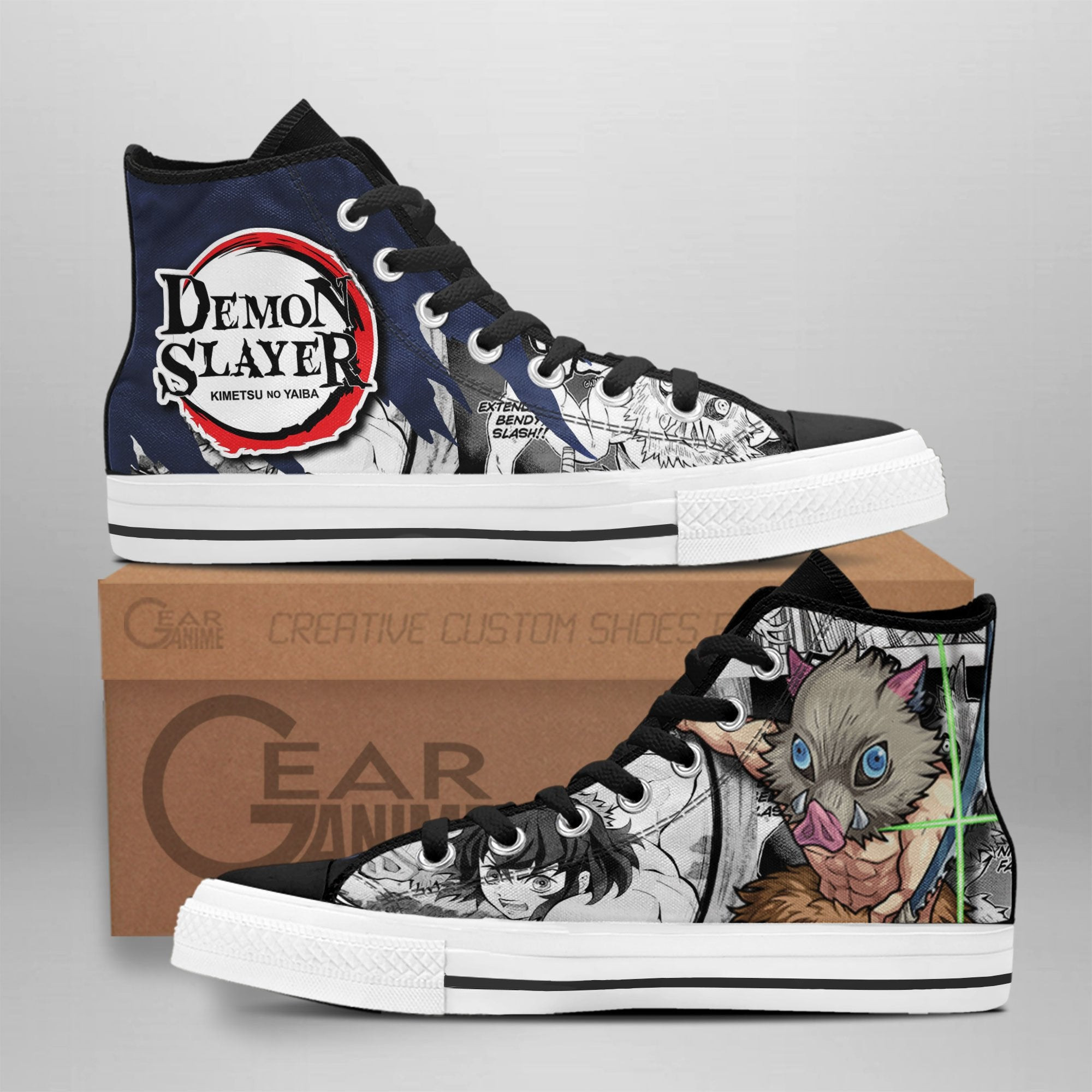 Inosuke Custom Anime High-Top Canvas Shoes