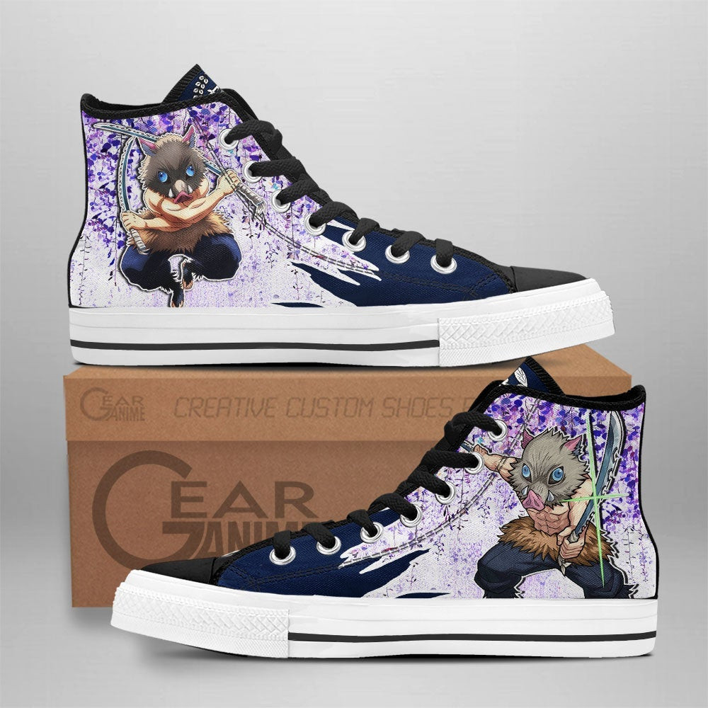 Inosuke Custom Anime High-Top Canvas Shoes Wisteria