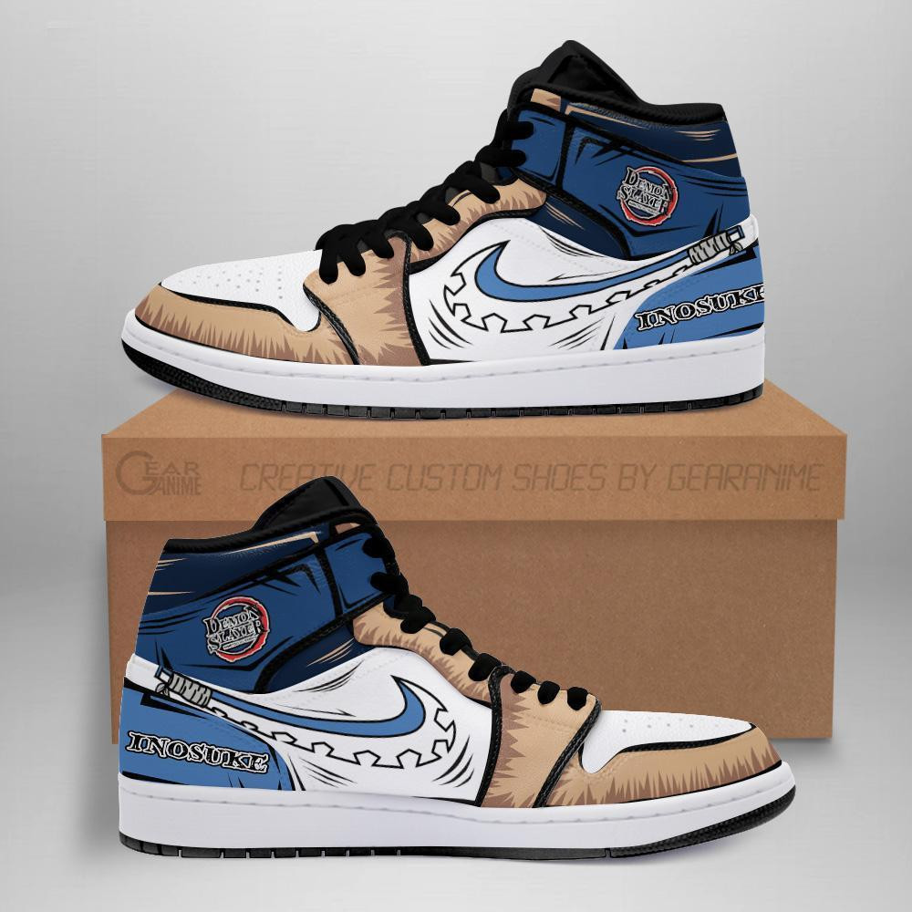 Inosuke Custom Anime High-Top Leather Sneakers Demon Blade