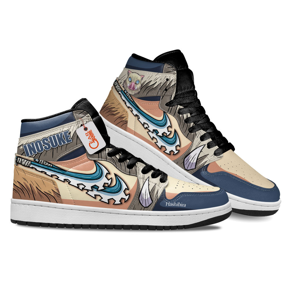 Inosuke Hashibira High-Top Leather Sneakers Custom Name