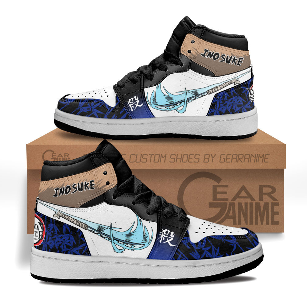 Inosuke Skills Custom Anime Kids High-Top Leather Sneakers