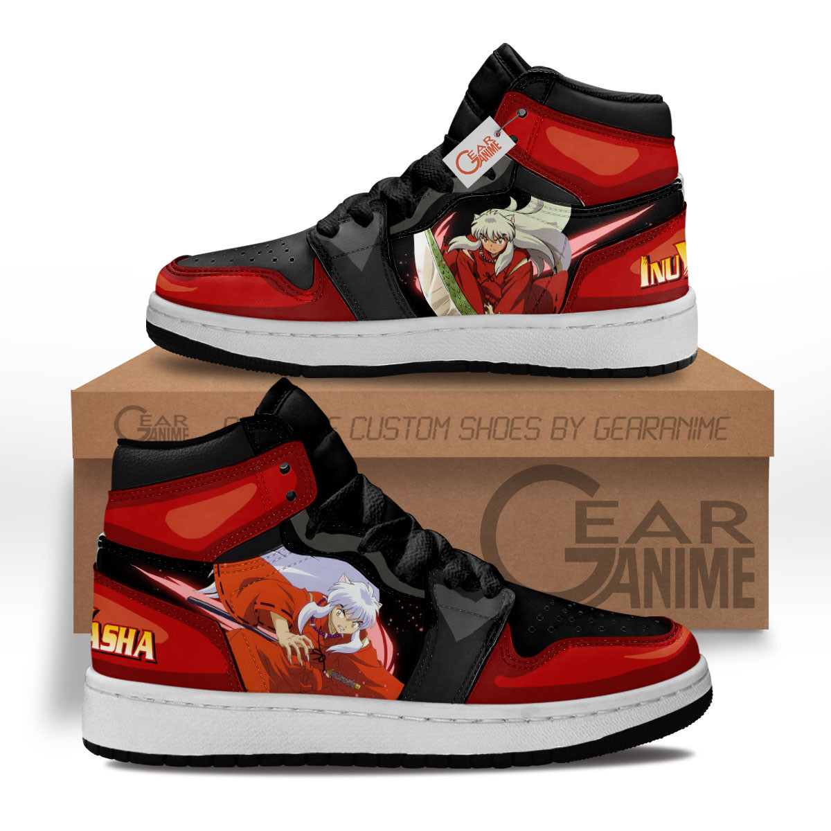 InuYasha Custom Anime Kids High-Top Leather Sneakers