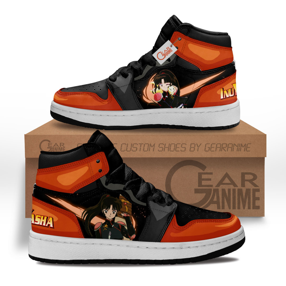 InuYasha Sango Custom Anime Kids High-Top Leather Sneakers