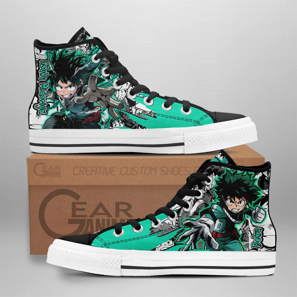 Izuku Midoriya Custom Anime High-Top Canvas Shoes NTT291
