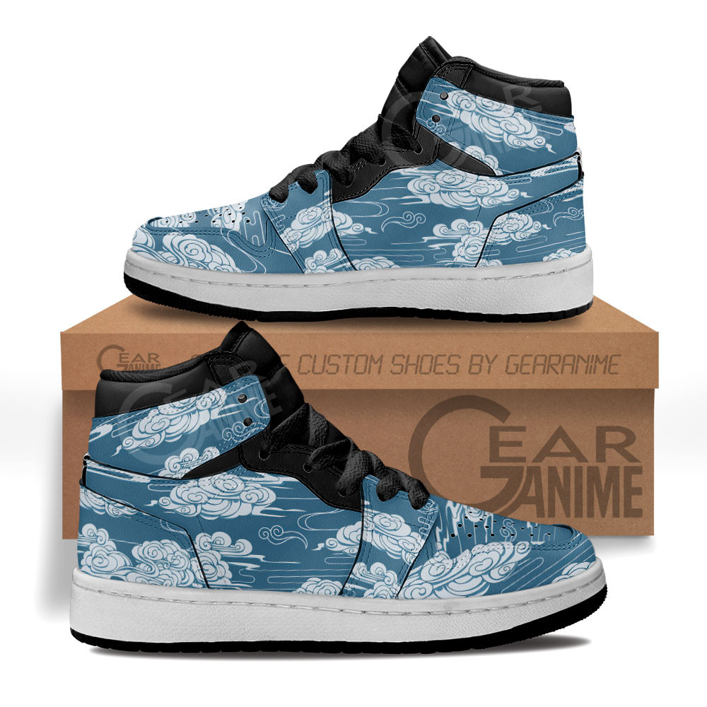 Japanese Clouds Custom Anime Kids High-Top Leather Sneakers MV1406