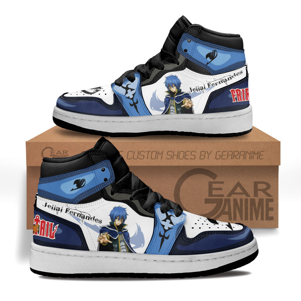 Jellal Fernandes Custom Anime Kids High-Top Leather Sneakers