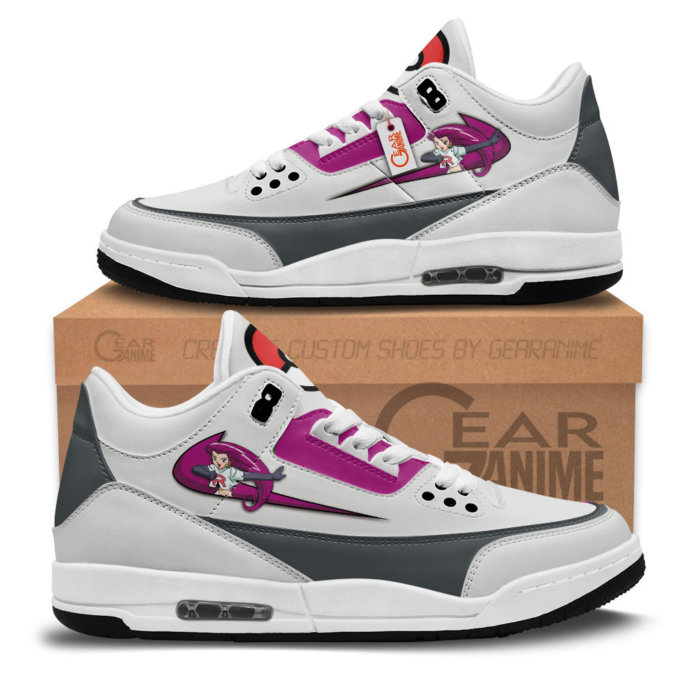 Jessie Musashi Custom Anime Retro 3 Leather Sneakers