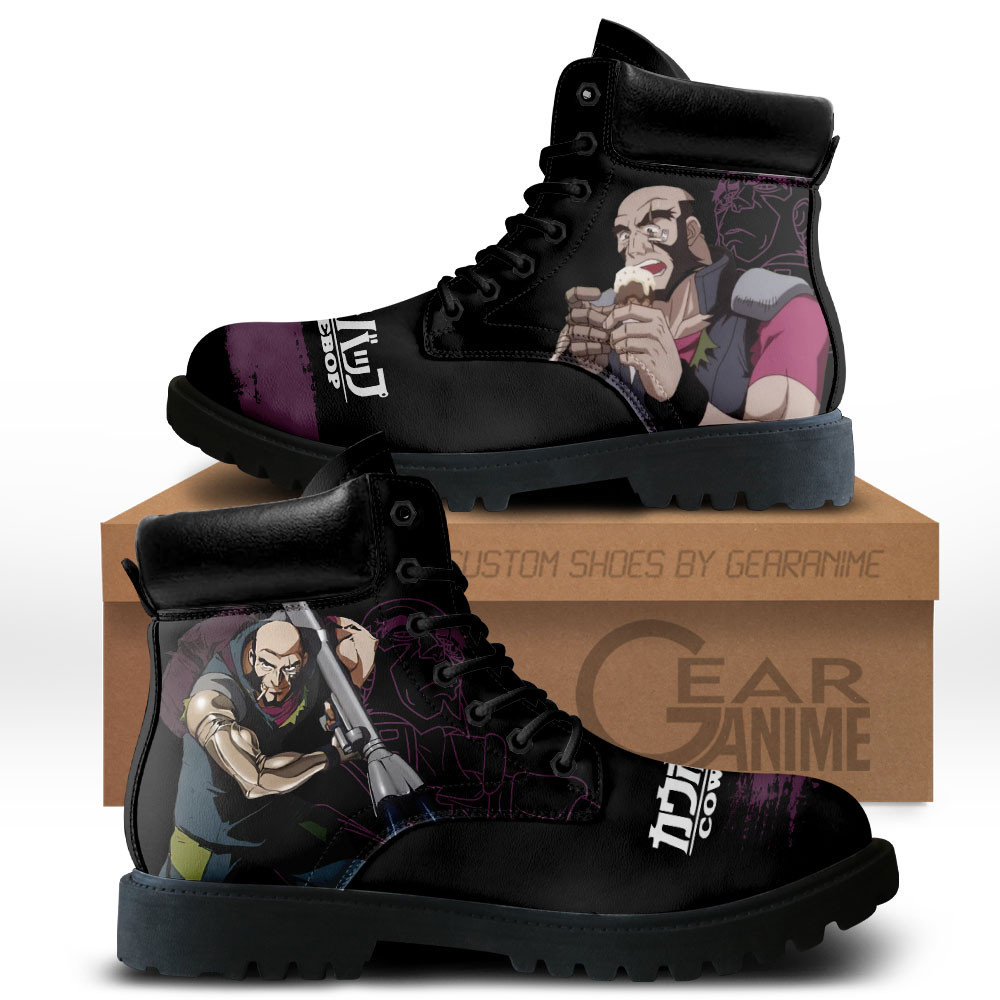 Jet Black Custom Anime Combat Boots MV1410