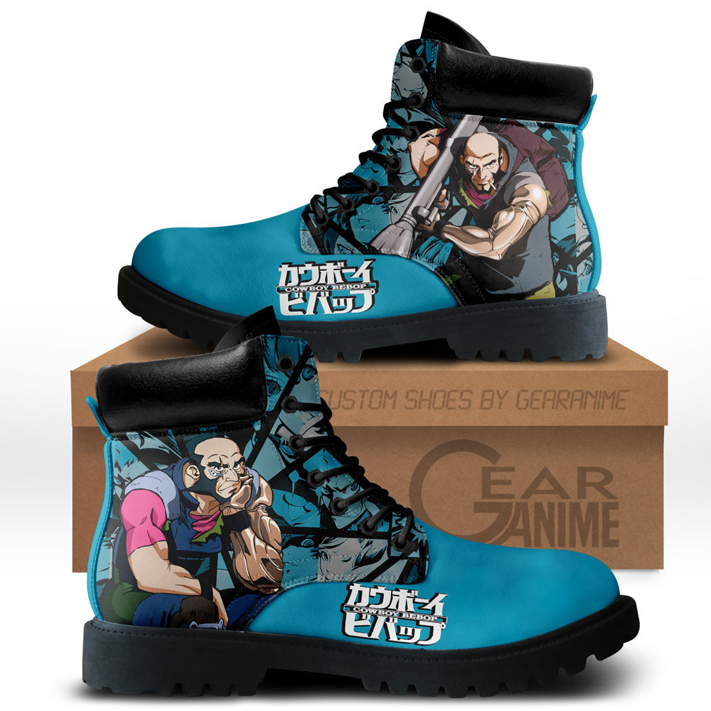 Jet Black Custom Anime Combat Boots NTT281
