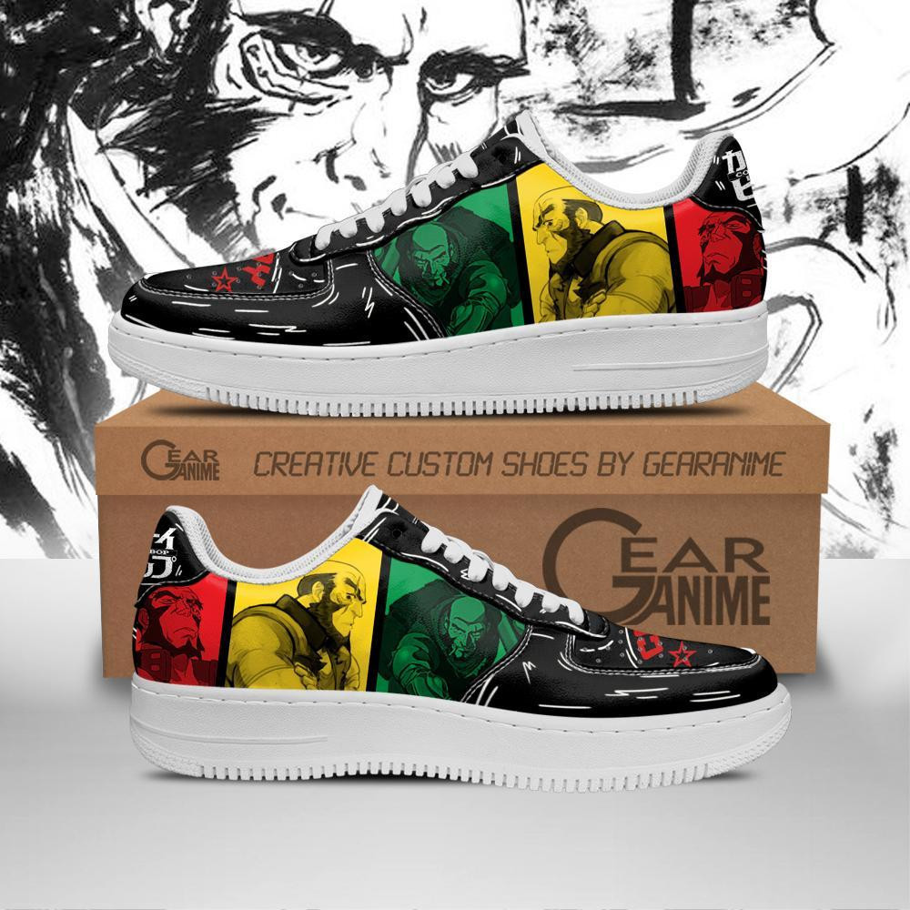Jet Black Custom Anime Low-Top Leather Sneakers