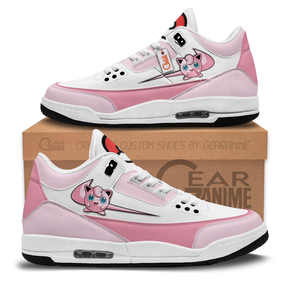 Jigglypuff Custom Anime Retro 3 Leather Sneakers