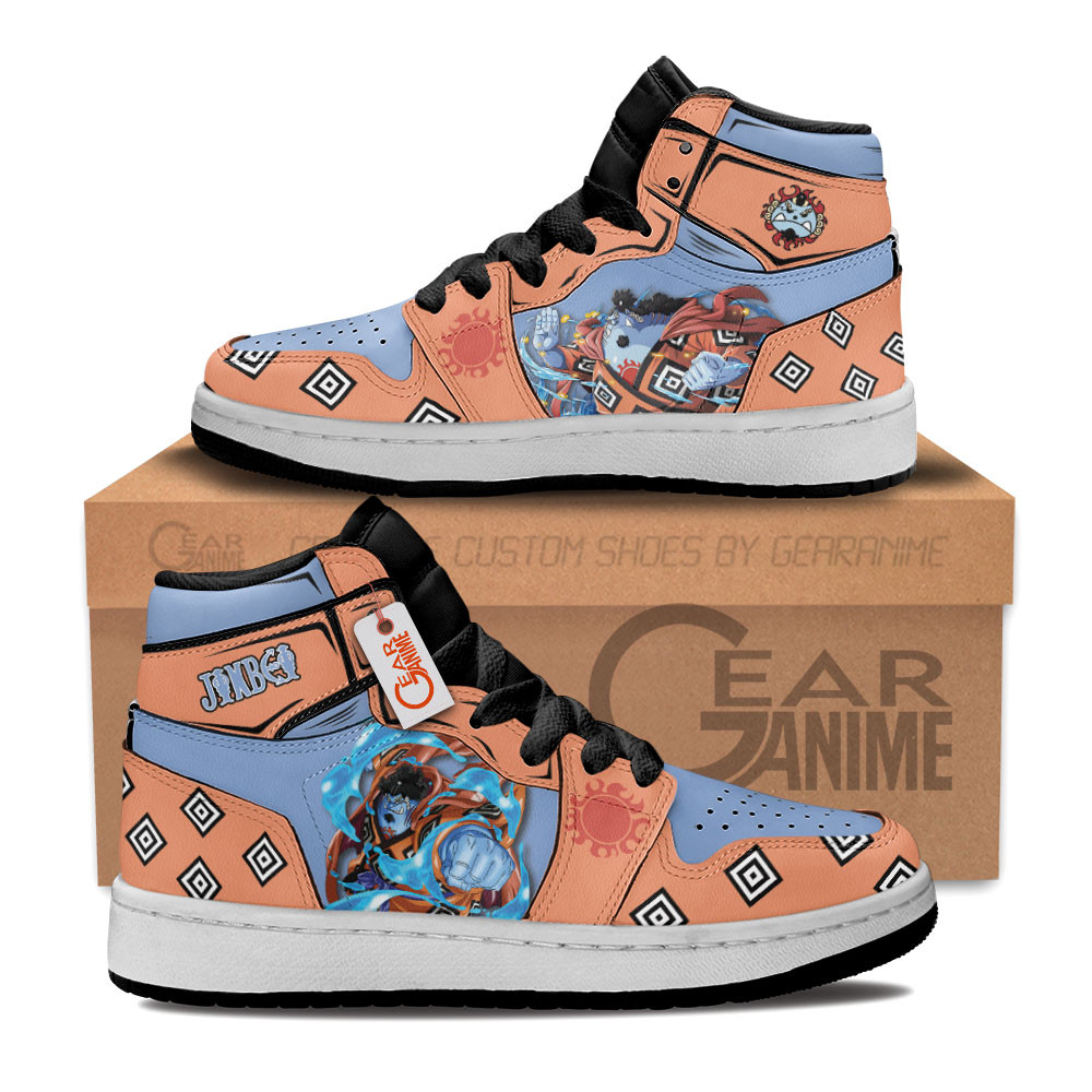 Jinbe Custom Anime Kids High-Top Leather Sneakers Personalized