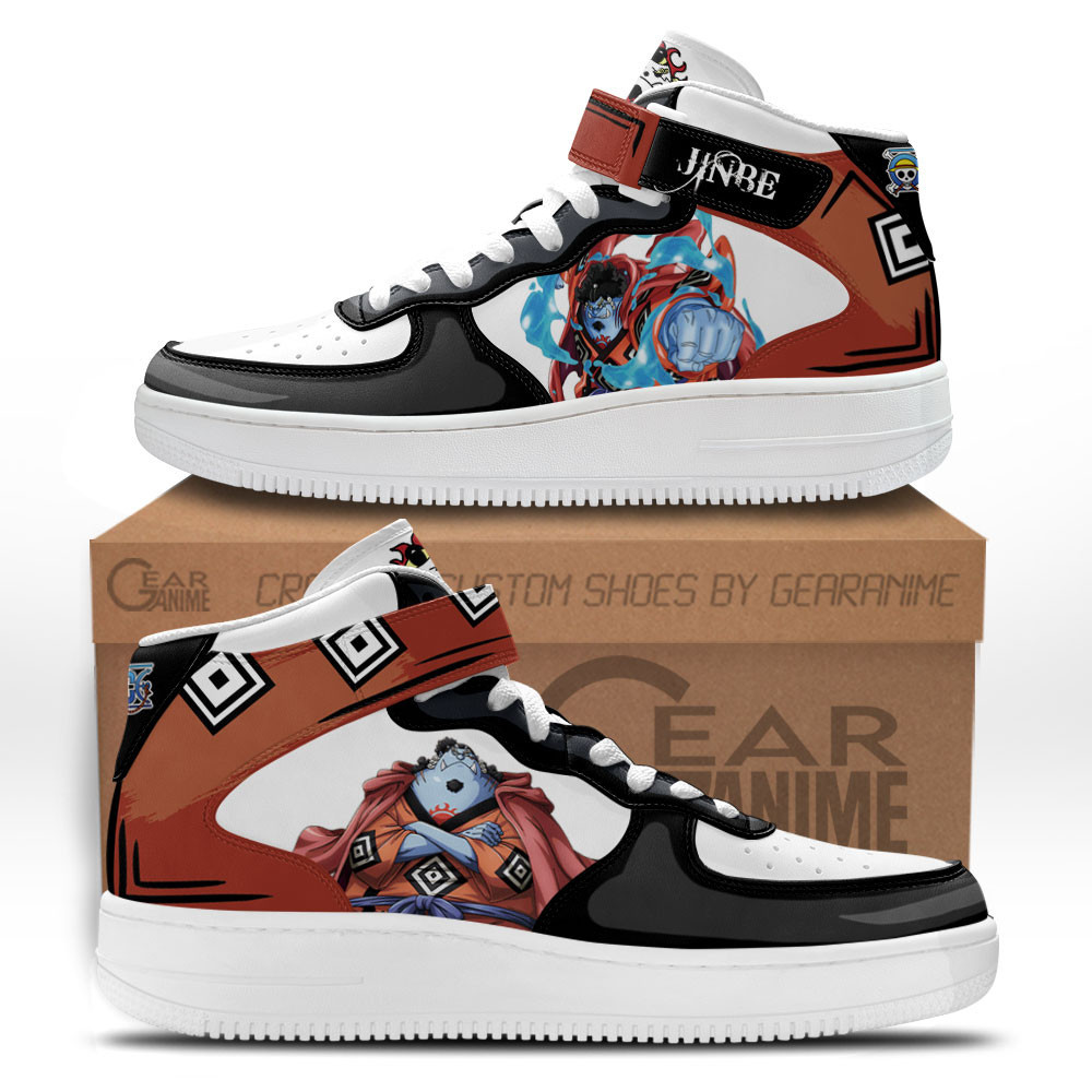 Jinbe Custom Anime Mid-Top Leather Sneakers