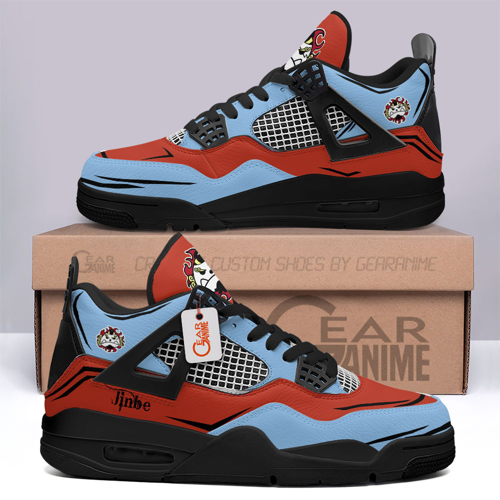 Jinbe Retro 4 Leather Sneakers Knight of the Sea Custom Name