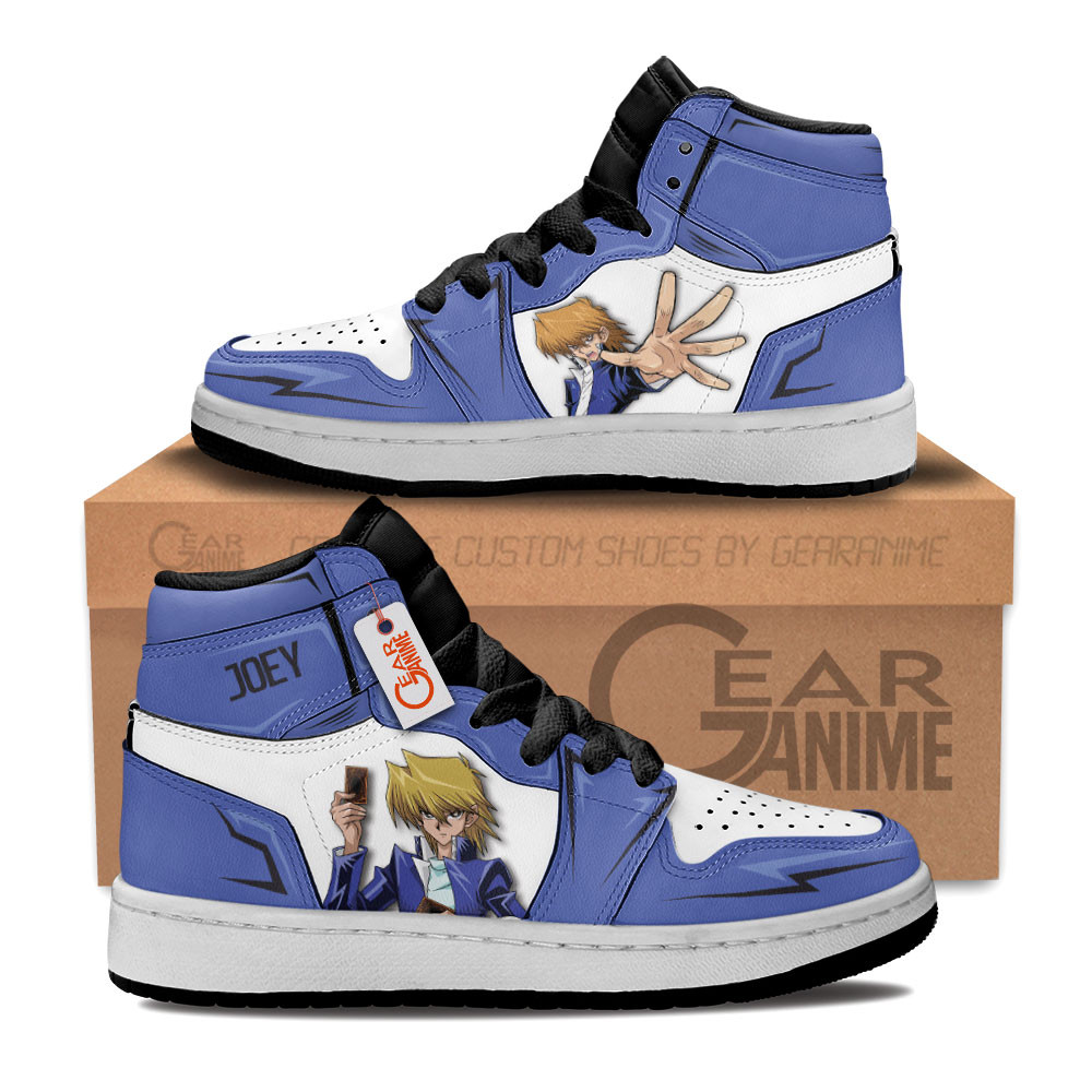 Joey Wheeler Custom Anime Kids High-Top Leather Sneakers