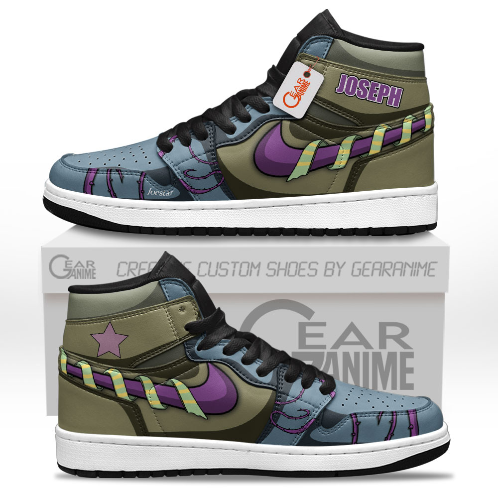 Joseph Joestar Custom Anime High-Top Leather Sneakers Ripple Edition