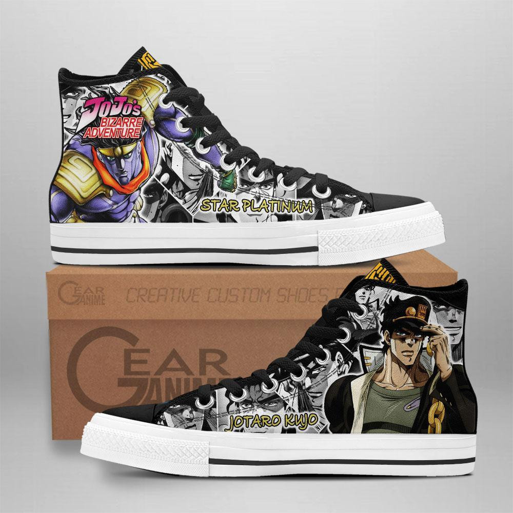 Jotaro Kujo Custom Anime High-Top Canvas Shoes