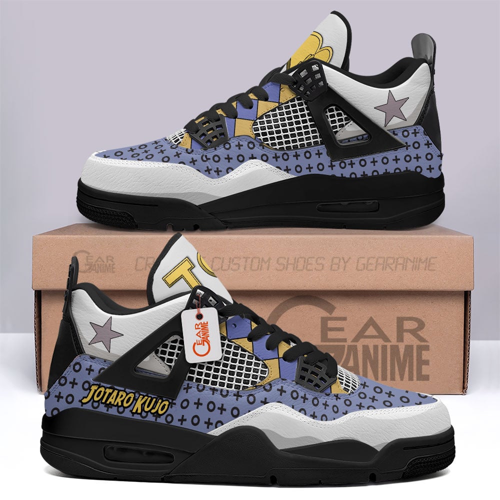Jotaro Kujo Retro 4 Leather Sneakers Custom Name4