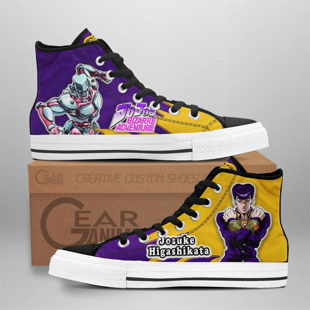Jousuke Higashikata Custom Anime High-Top Canvas Shoes NTT291