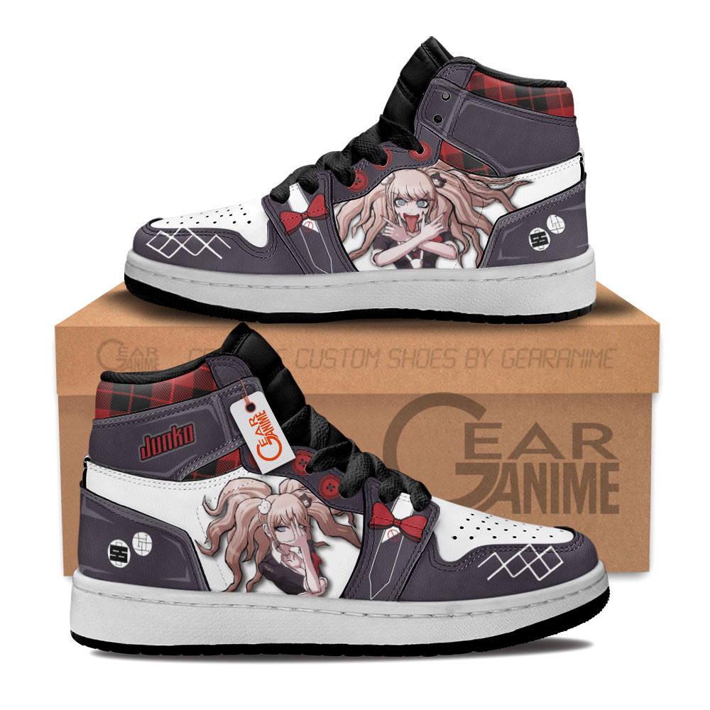 Junko Enoshima Custom Anime Kids High-Top Leather Sneakers Personalized