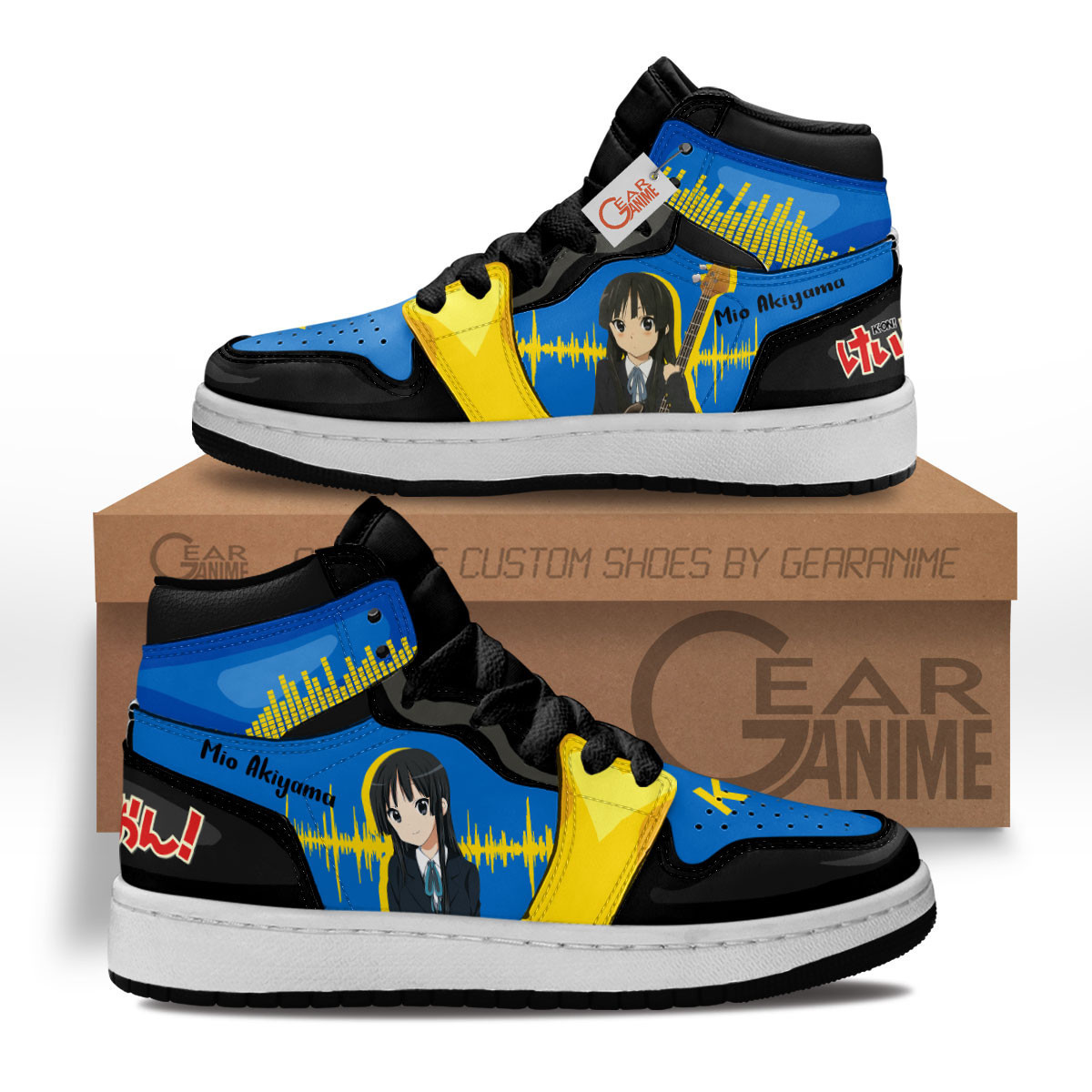 K-On! Mio Akiyama Custom Anime Kids High-Top Leather Sneakers MV0603