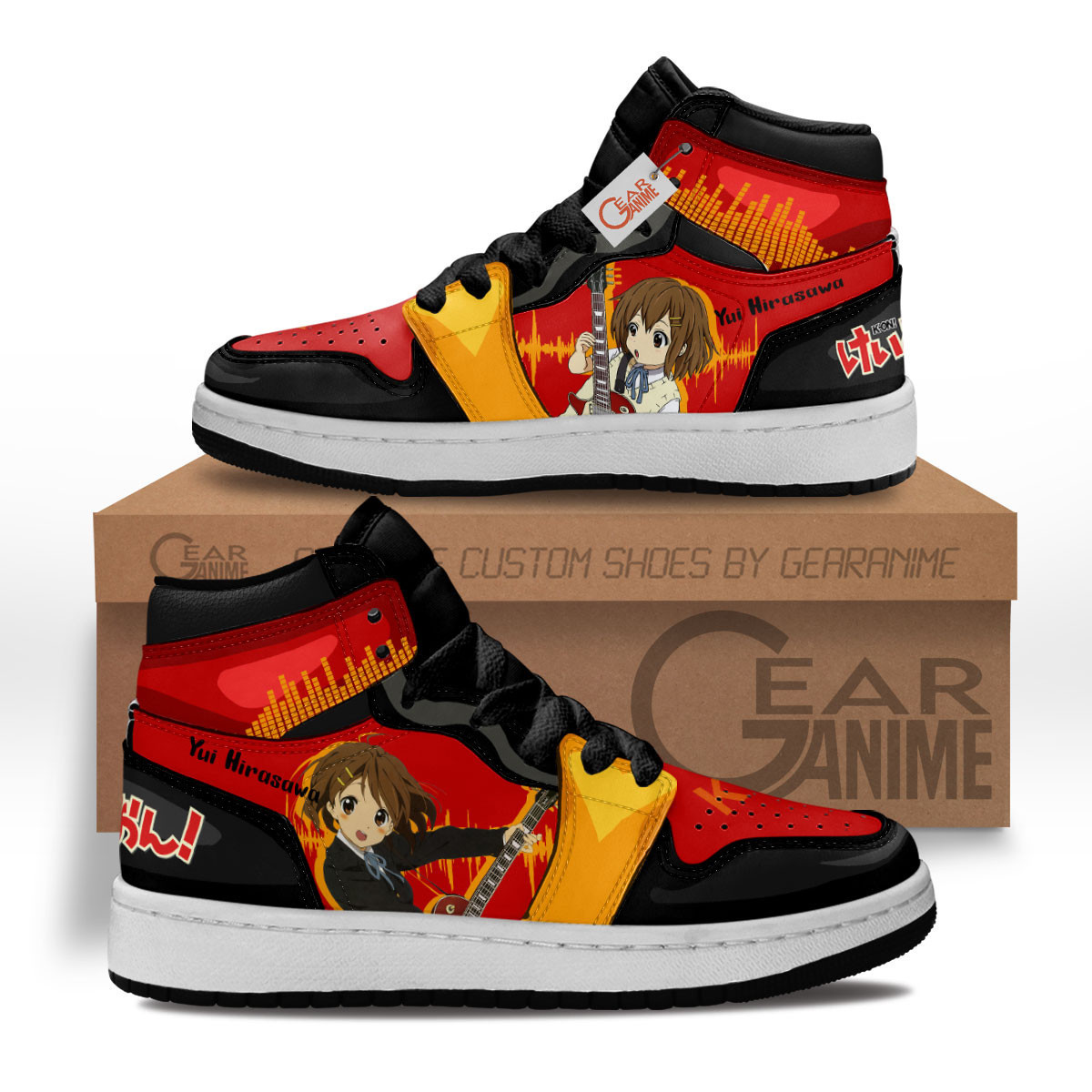 K-On! Yui Hirasawa Custom Anime Kids High-Top Leather Sneakers MV0603