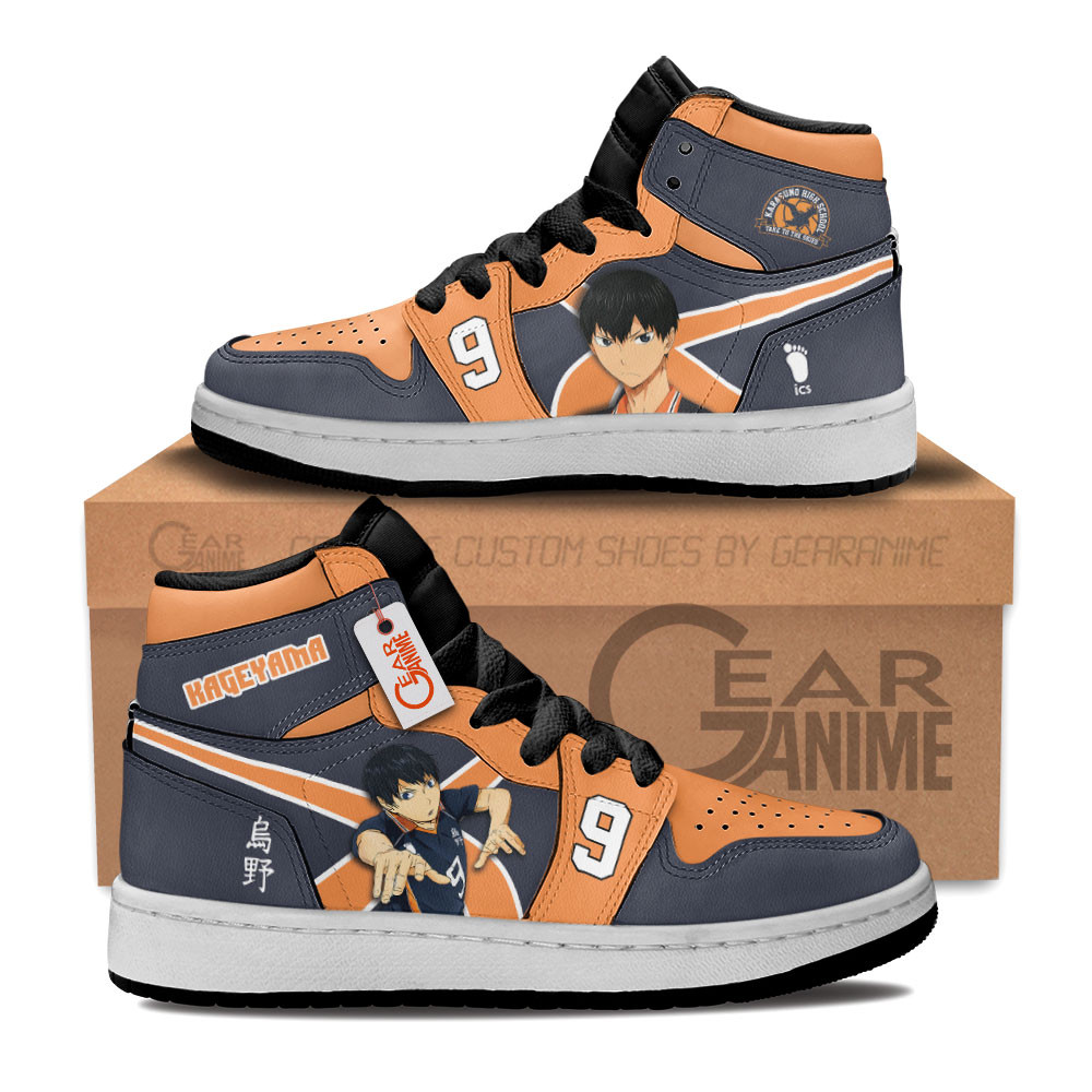 Kageyama Tobio Custom Anime Kids High-Top Leather Sneakers Personalized