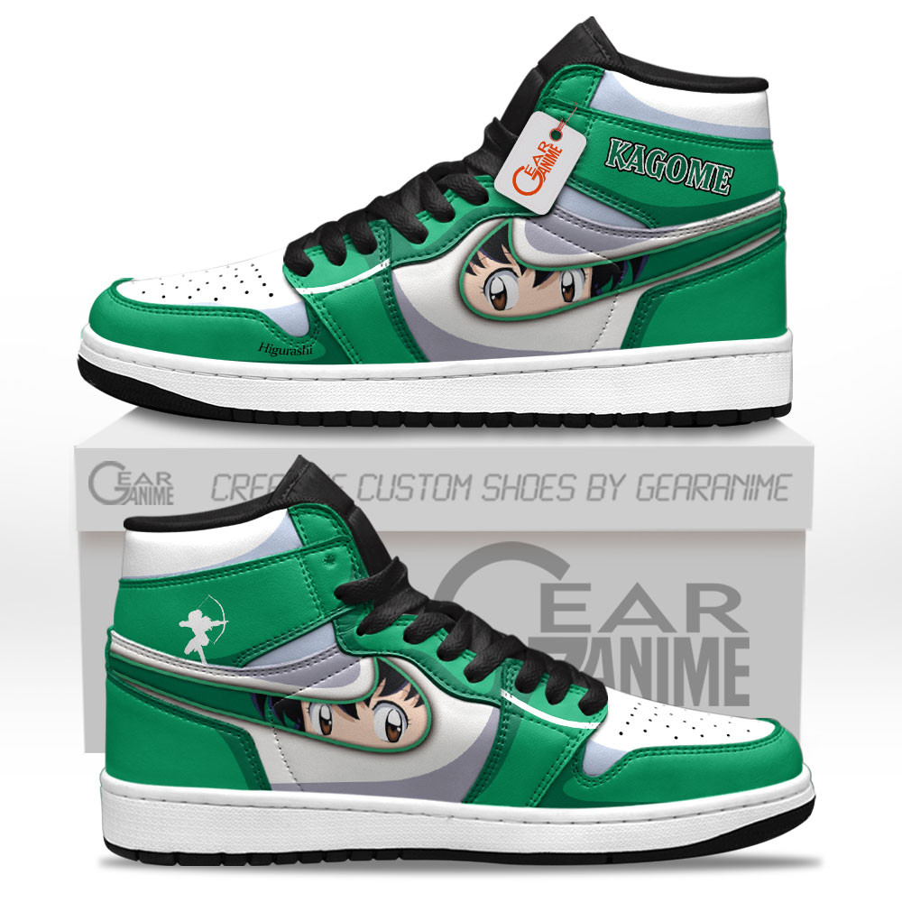 Kagome Higurashi Custom Anime High-Top Leather Sneakers