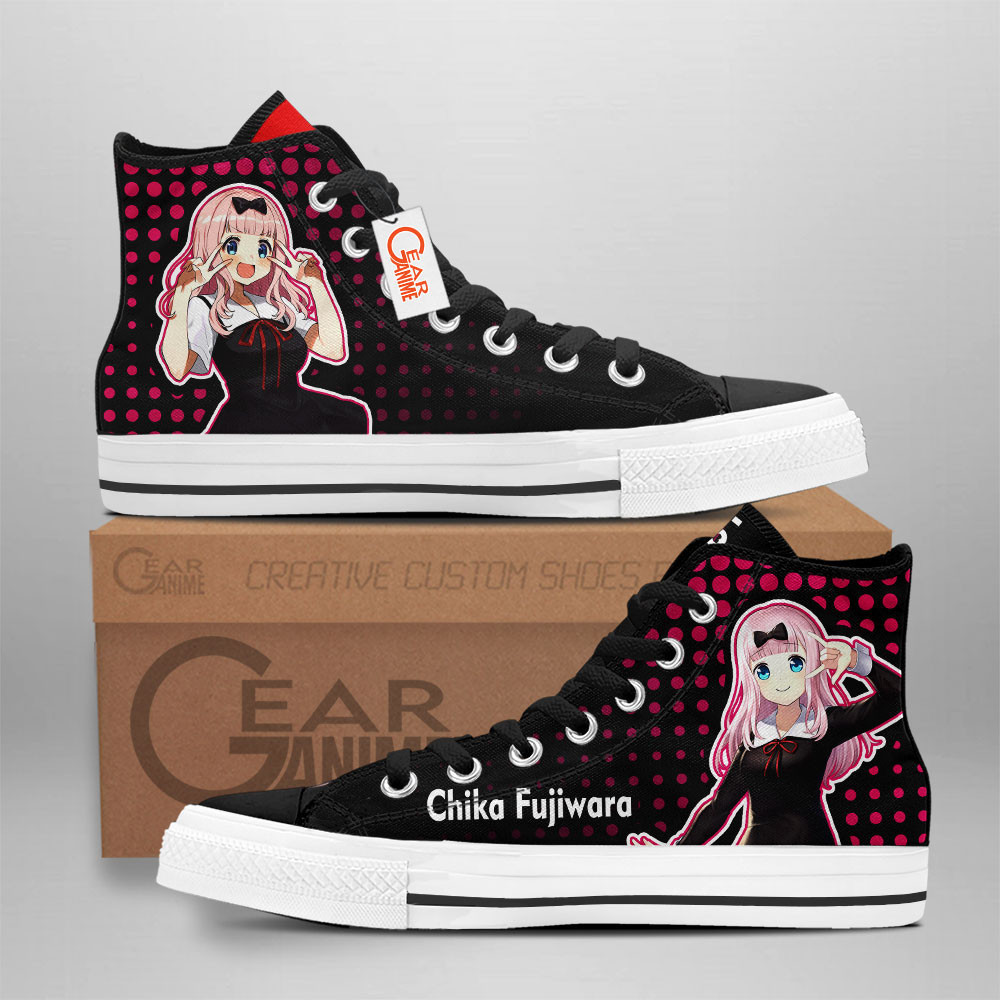 Kaguya-sama Chika Fujiwara Custom Anime High-Top Canvas Shoes NTT090