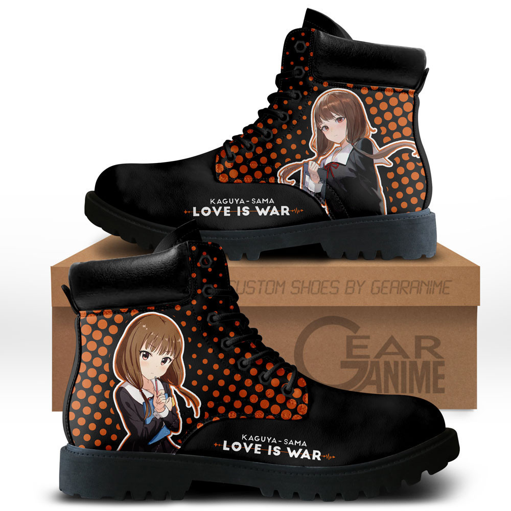 Kaguya-sama Miko Iino Custom Anime Combat Boots NTT071