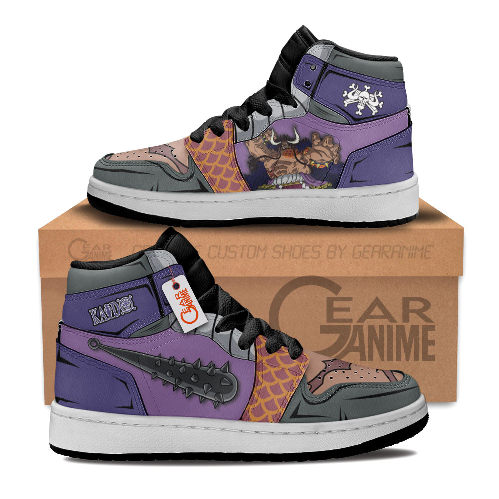 Kaido Custom Anime Kids High-Top Leather Sneakers Personalized