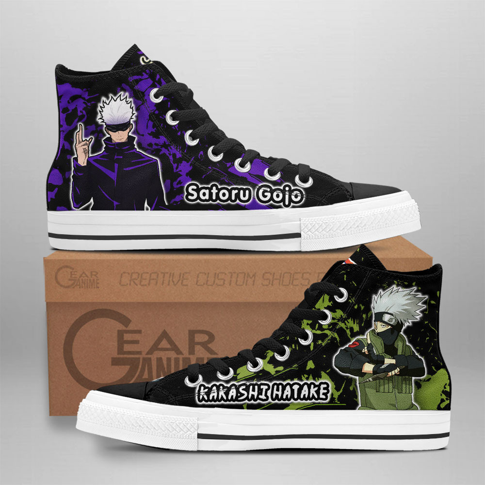 Kakashi Hatake and Satoru Gojo Custom Anime High-Top Canvas Shoes NTT210