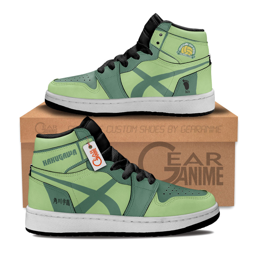 Kakugawa High Custom Anime Kids High-Top Leather Sneakers Personalized