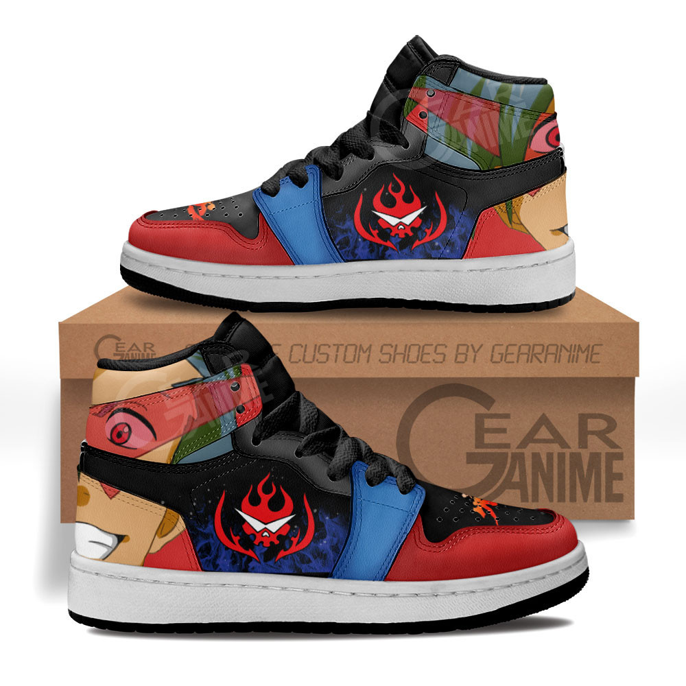 Kamina Custom Anime Kids High-Top Leather Sneakers Gurren Lagann MV1307