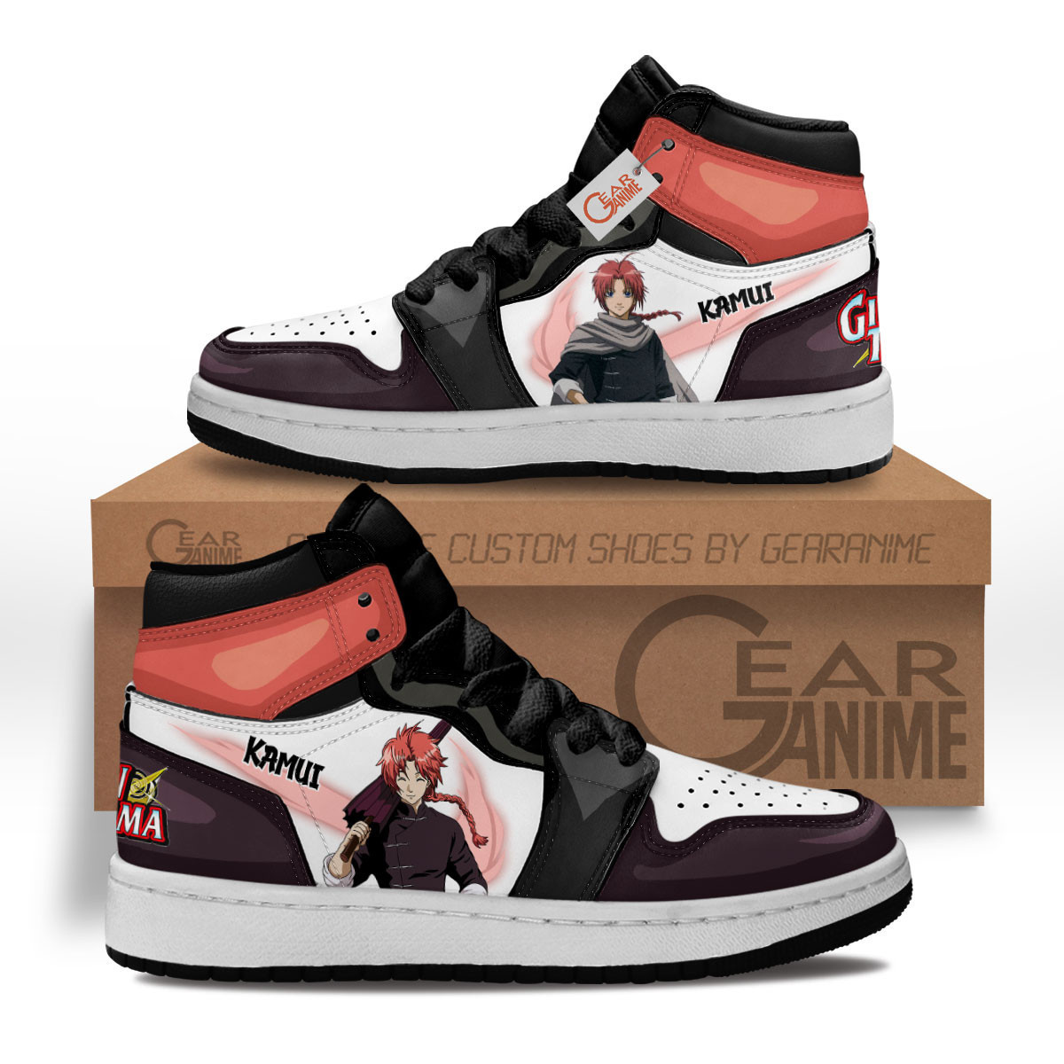 Kamui Custom Anime Kids High-Top Leather Sneakers MV1302